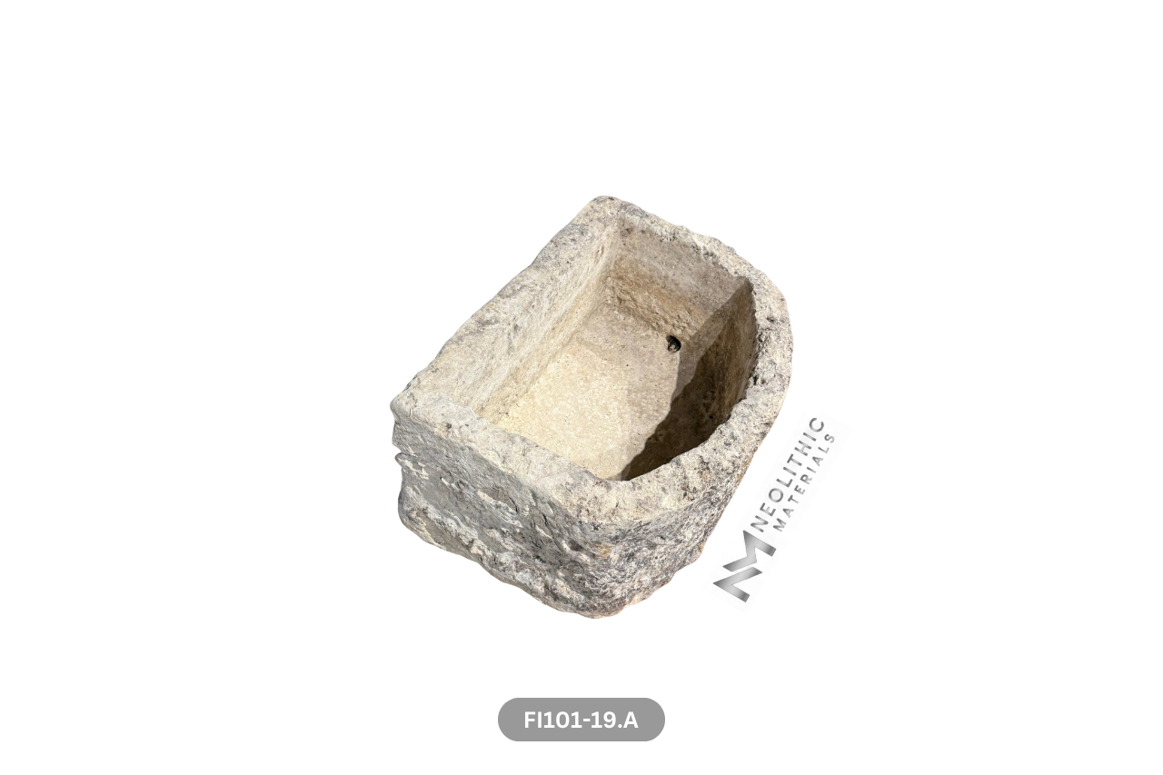 Antique French Limestone Half Moon Trough - Image 7